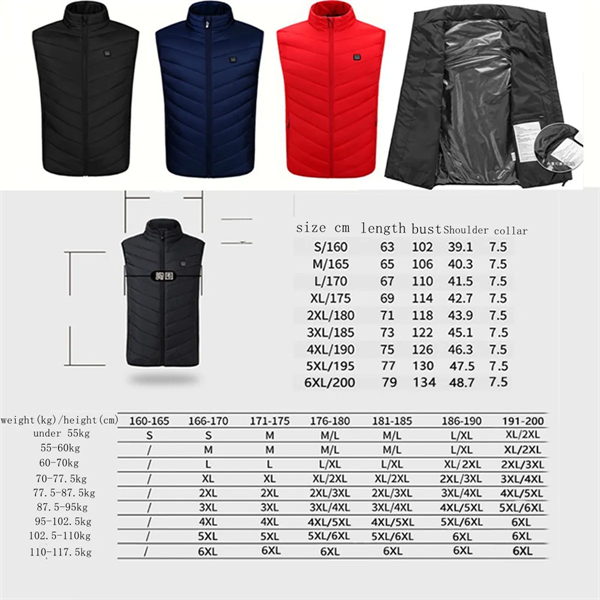 USB Heated Jacket Hoodie Coat Vest 9 Heating Zones - USB Heated Jacket Hoodie Coat Vest 9 Heating Zones - Image 7 of 7