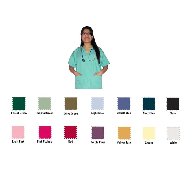 Canadian Made Unisex Scrub Tops - Canadian Made Unisex Scrub Tops - Image 1 of 6