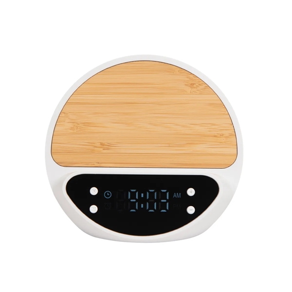 10W Bamboo Wireless Charger With Digital Clock - 10W Bamboo Wireless Charger With Digital Clock - Image 2 of 4