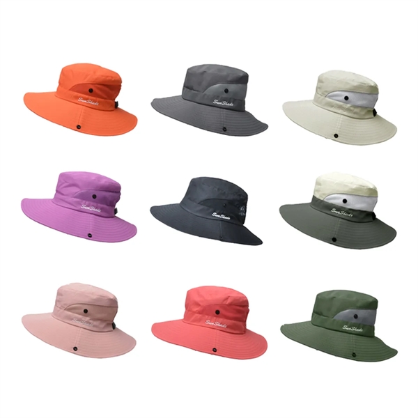 Sun Bucket Hat Beach Cap UV Proof Protection Travel Summer - Sun Bucket Hat Beach Cap UV Proof Protection Travel Summer - Image 6 of 6