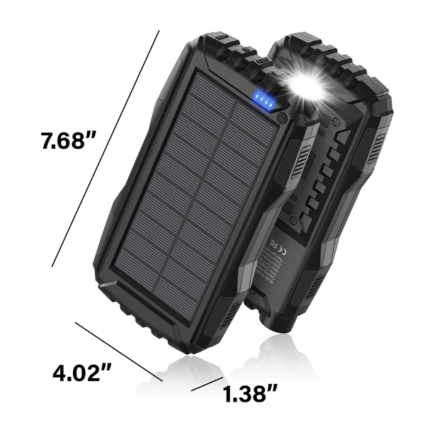 42800mAh Solar Power Bank Fast Charger Built-in Flashlight - 42800mAh Solar Power Bank Fast Charger Built-in Flashlight - Image 1 of 7