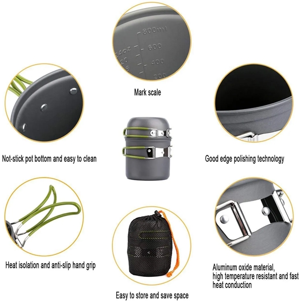 16 PCS Camping Cookware Set 2-3 Person - 16 PCS Camping Cookware Set 2-3 Person - Image 1 of 6