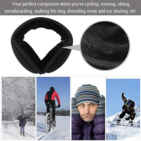Unisex Fleece Earmuffs Ear Warmers Winter Outdoor Adjustable - Unisex Fleece Earmuffs Ear Warmers Winter Outdoor Adjustable - Image 4 of 5