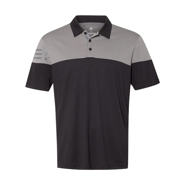 Adidas Heathered 3-Stripes Colorblocked Polo - Adidas Heathered 3-Stripes Colorblocked Polo - Image 1 of 31