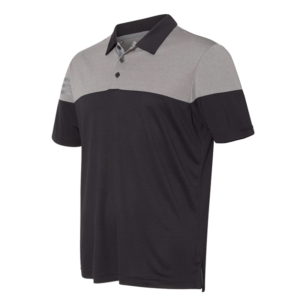 Adidas Heathered 3-Stripes Colorblocked Polo - Adidas Heathered 3-Stripes Colorblocked Polo - Image 2 of 31