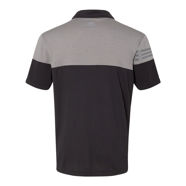 Adidas Heathered 3-Stripes Colorblocked Polo - Adidas Heathered 3-Stripes Colorblocked Polo - Image 4 of 31