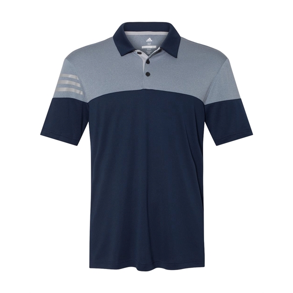 Adidas Heathered 3-Stripes Colorblocked Polo - Adidas Heathered 3-Stripes Colorblocked Polo - Image 9 of 31