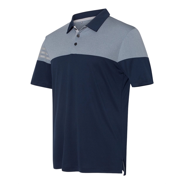 Adidas Heathered 3-Stripes Colorblocked Polo - Adidas Heathered 3-Stripes Colorblocked Polo - Image 10 of 31