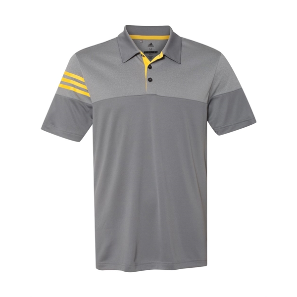 Adidas Heathered 3-Stripes Colorblocked Polo - Adidas Heathered 3-Stripes Colorblocked Polo - Image 13 of 31