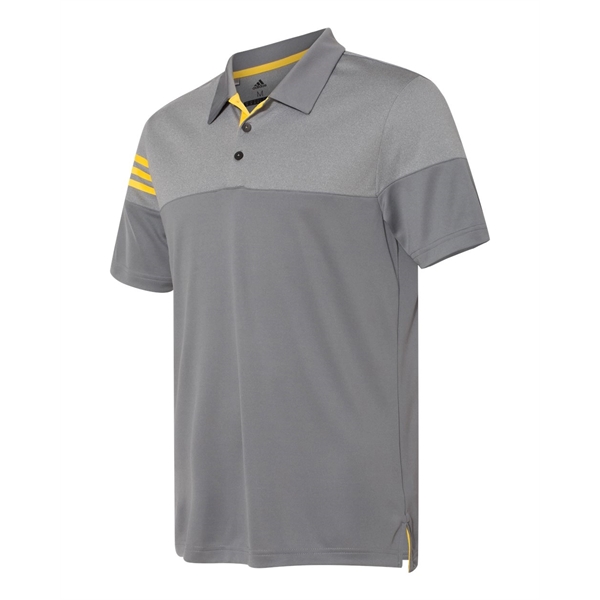 Adidas Heathered 3-Stripes Colorblocked Polo - Adidas Heathered 3-Stripes Colorblocked Polo - Image 14 of 31