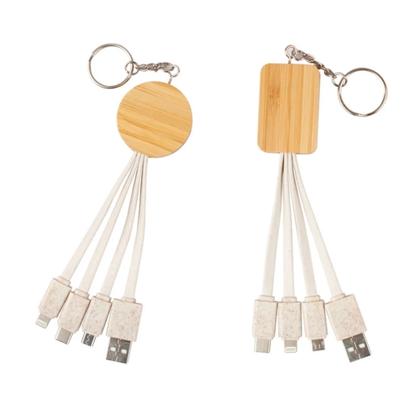 Bamboo Wheat Straw Dual Charging Cable - Bamboo Wheat Straw Dual Charging Cable - Image 0 of 6