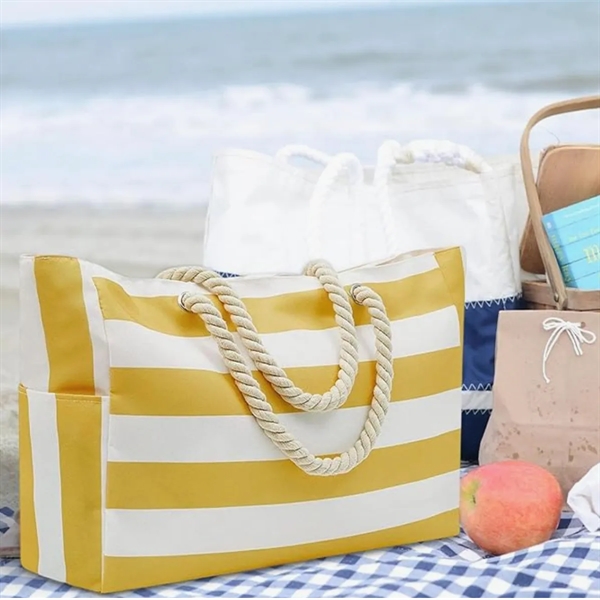 Waterproof Large Beach Tote Bag Summer Sand Proof Picnic - Waterproof Large Beach Tote Bag Summer Sand Proof Picnic - Image 4 of 9