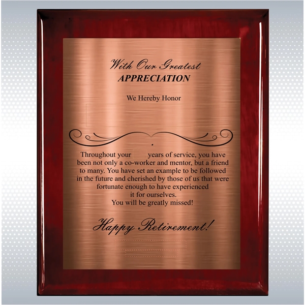 Rosewood Piano Finish Wood Plaque Retirement Gift Award - Rosewood Piano Finish Wood Plaque Retirement Gift Award - Image 2 of 19