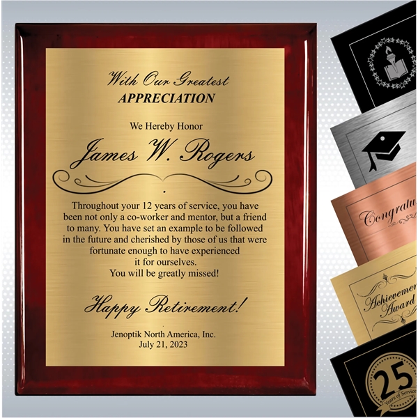 Rosewood Piano Finish Wood Plaque Retirement Gift Award - Rosewood Piano Finish Wood Plaque Retirement Gift Award - Image 12 of 19