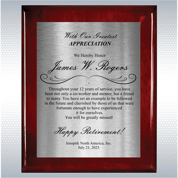 Rosewood Piano Finish Wood Plaque Retirement Gift Award - Rosewood Piano Finish Wood Plaque Retirement Gift Award - Image 17 of 19