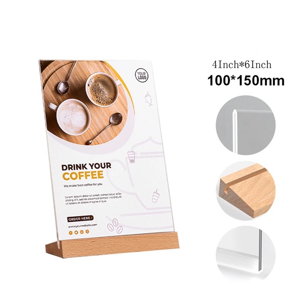 Acrylic Sign Holder With L Shape Wood Base - Acrylic Sign Holder With L Shape Wood Base - Image 0 of 0