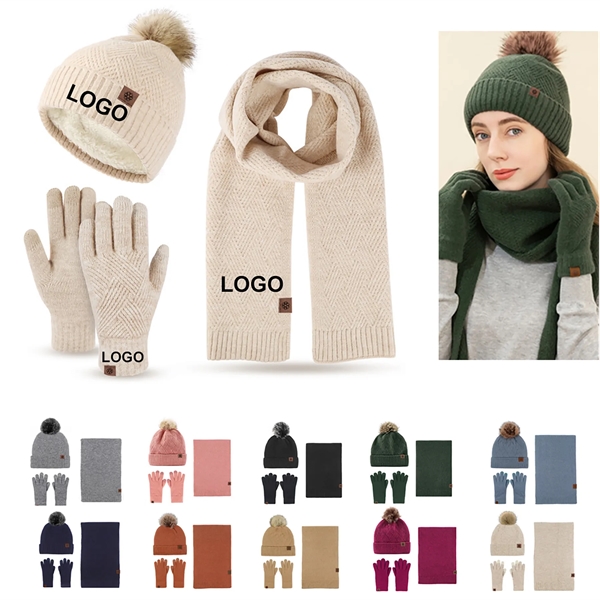 Winter Beanie Hat Scarf Gloves Set - Winter Beanie Hat Scarf Gloves Set - Image 0 of 1
