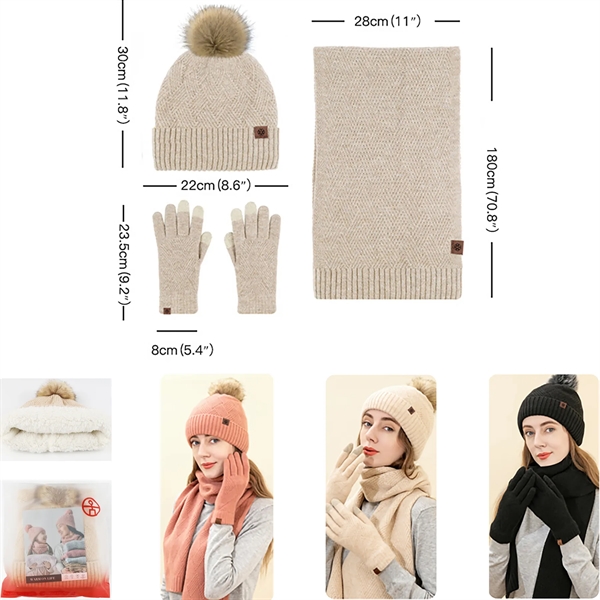 Winter Beanie Hat Scarf Gloves Set - Winter Beanie Hat Scarf Gloves Set - Image 1 of 1