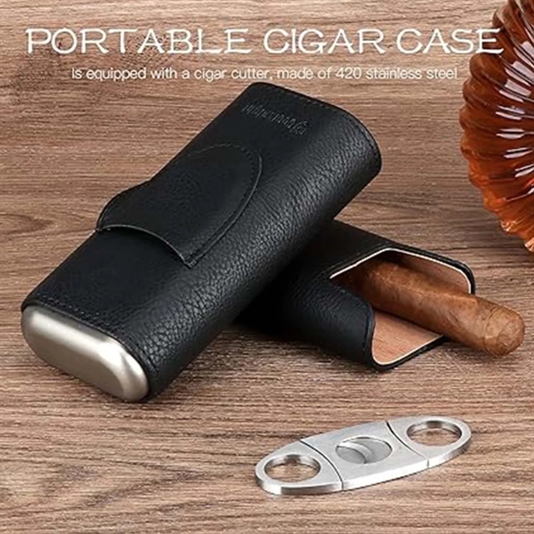Portable Fashion Leather Cigar Case Travel Humidor for Cigar - Portable Fashion Leather Cigar Case Travel Humidor for Cigar - Image 4 of 4