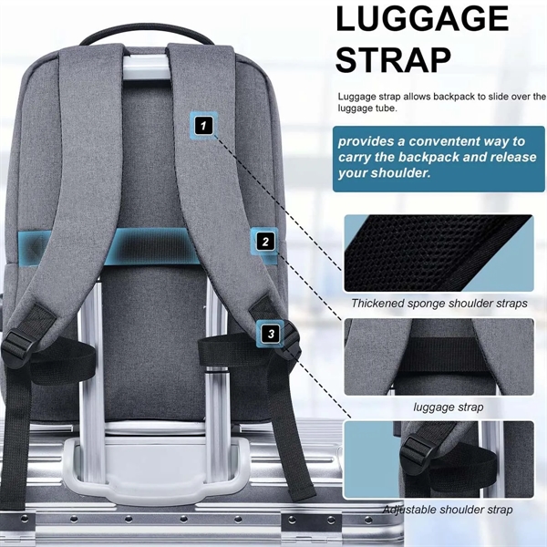 Function Water Resistant USB Charging Port Laptop Backpack - Function Water Resistant USB Charging Port Laptop Backpack - Image 3 of 4