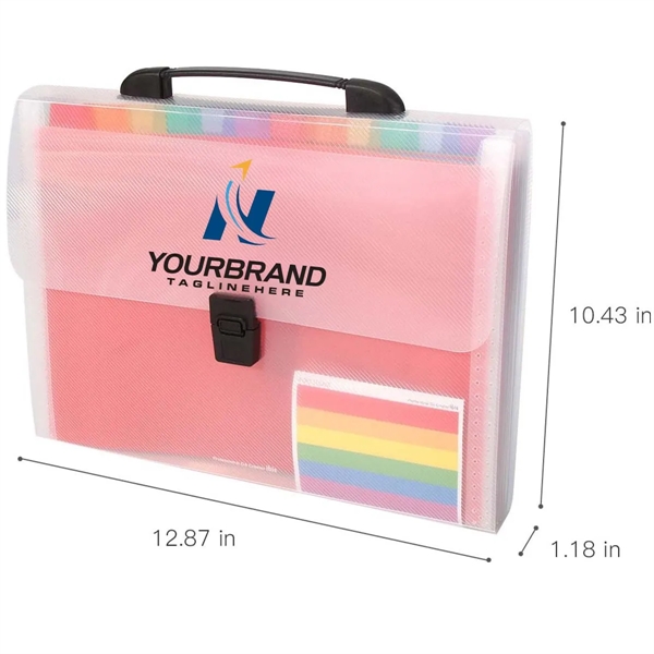 A4 13 Pockets Rainbow Expanding Accordion Handle File Folder - A4 13 Pockets Rainbow Expanding Accordion Handle File Folder - Image 1 of 5