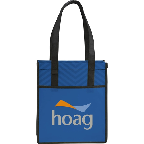 Printed Chevron Non-Woven Shopper Tote - Printed Chevron Non-Woven Shopper Tote - Image 0 of 0