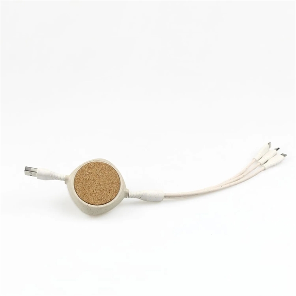 Retractable Wheat Straw Multi Charging Cable - Retractable Wheat Straw Multi Charging Cable - Image 3 of 3