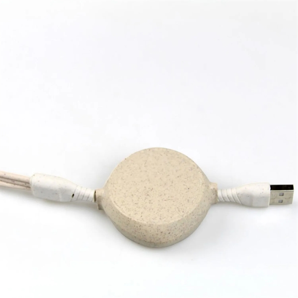 Retractable Wheat Straw Multi Charging Cable - Retractable Wheat Straw Multi Charging Cable - Image 1 of 3