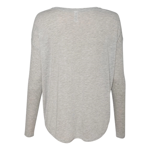 BELLA + CANVAS Women's Flowy 2x1 Ribbed Long Sleeve Tee - BELLA + CANVAS Women's Flowy 2x1 Ribbed Long Sleeve Tee - Image 3 of 21