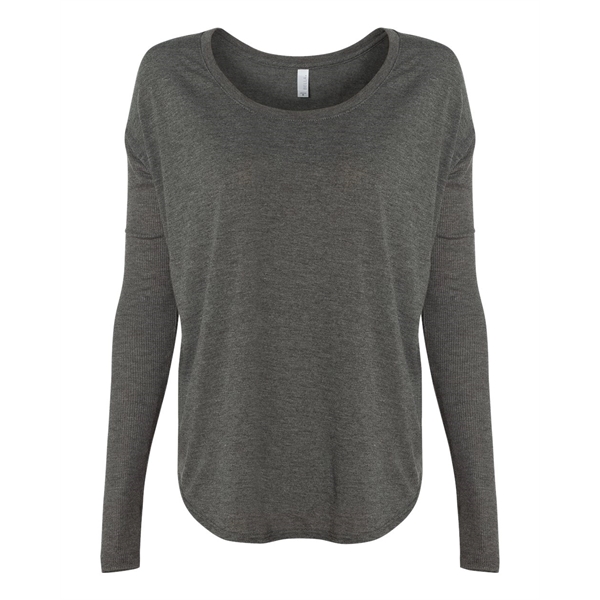 BELLA + CANVAS Women's Flowy 2x1 Ribbed Long Sleeve Tee - BELLA + CANVAS Women's Flowy 2x1 Ribbed Long Sleeve Tee - Image 7 of 21