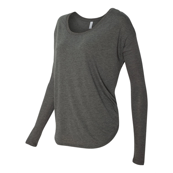 BELLA + CANVAS Women's Flowy 2x1 Ribbed Long Sleeve Tee - BELLA + CANVAS Women's Flowy 2x1 Ribbed Long Sleeve Tee - Image 8 of 21