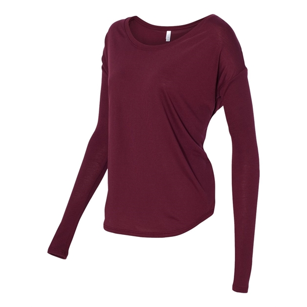BELLA + CANVAS Women's Flowy 2x1 Ribbed Long Sleeve Tee - BELLA + CANVAS Women's Flowy 2x1 Ribbed Long Sleeve Tee - Image 11 of 21