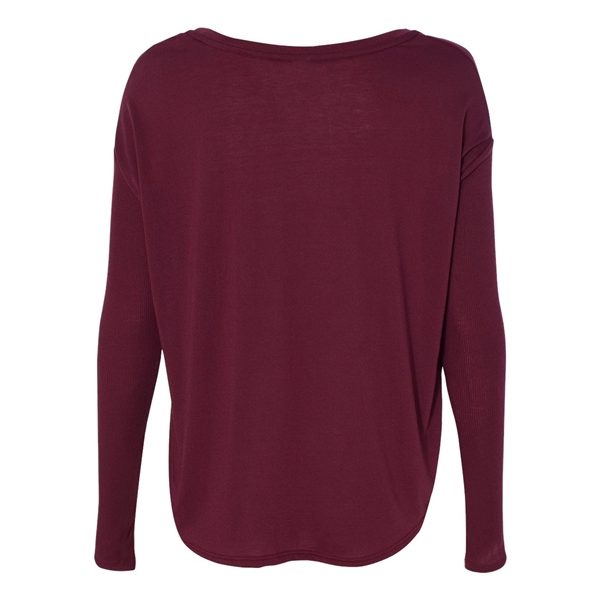 BELLA + CANVAS Women's Flowy 2x1 Ribbed Long Sleeve Tee - BELLA + CANVAS Women's Flowy 2x1 Ribbed Long Sleeve Tee - Image 12 of 21