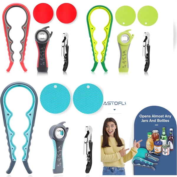 5 Pack Bottle Jar Opener set For Weak Hands - 5 Pack Bottle Jar Opener set For Weak Hands - Image 0 of 5