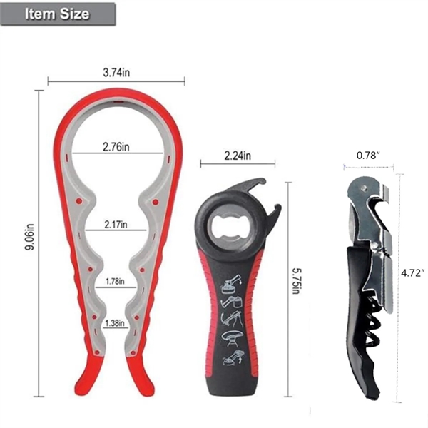 5 Pack Bottle Jar Opener set For Weak Hands - 5 Pack Bottle Jar Opener set For Weak Hands - Image 1 of 5