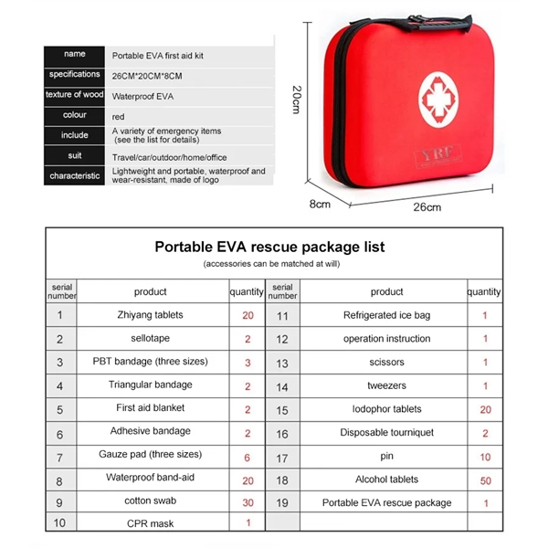 165PCS Mini EVA First Aid Kit Box - 165PCS Mini EVA First Aid Kit Box - Image 4 of 4