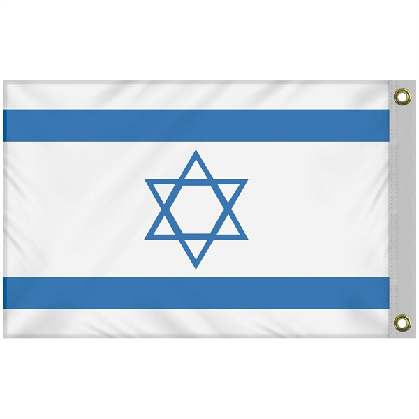 Israel 2' x 3' Promotional Poly Flag w/ Heading & Grommets - Israel 2' x 3' Promotional Poly Flag w/ Heading & Grommets - Image 1 of 1