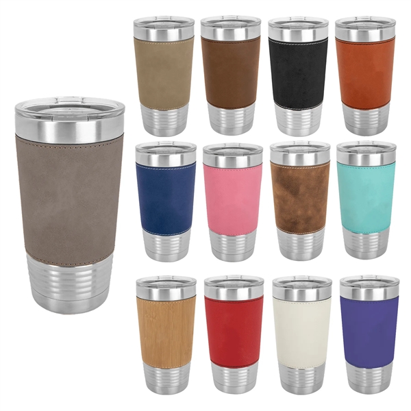 Polar Camel 20oz Leatherette/Stainless Steel Tumblers - Polar Camel 20oz Leatherette/Stainless Steel Tumblers - Image 1 of 29