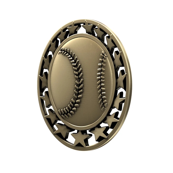 2 1/2" Baseball Star Medallion - 2 1/2" Baseball Star Medallion - Image 1 of 7