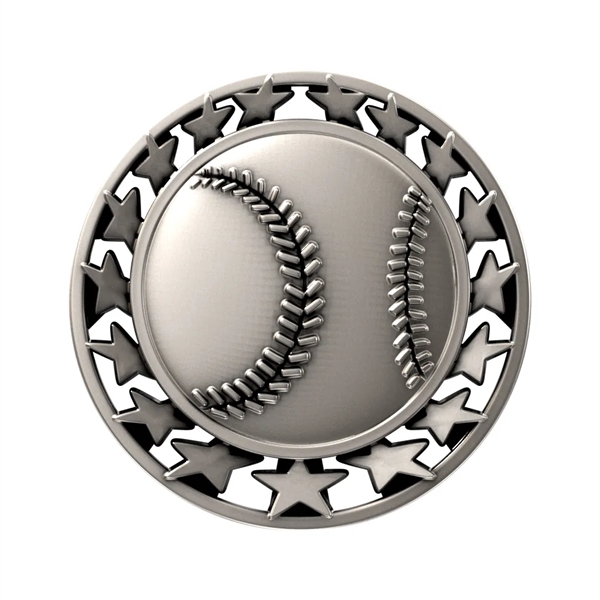 2 1/2" Baseball Star Medallion - 2 1/2" Baseball Star Medallion - Image 2 of 7