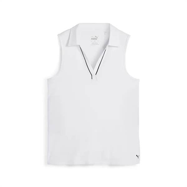 Puma Ladies Cloudspun Piped Sleeveless Polo - Puma Ladies Cloudspun Piped Sleeveless Polo - Image 0 of 6