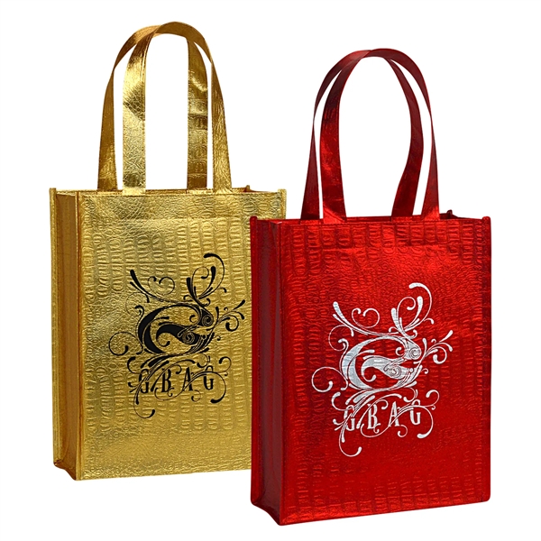 Textured  Laminated Metallic Gift Bag 9"x12"x4.5" - Textured  Laminated Metallic Gift Bag 9"x12"x4.5" - Image 0 of 0