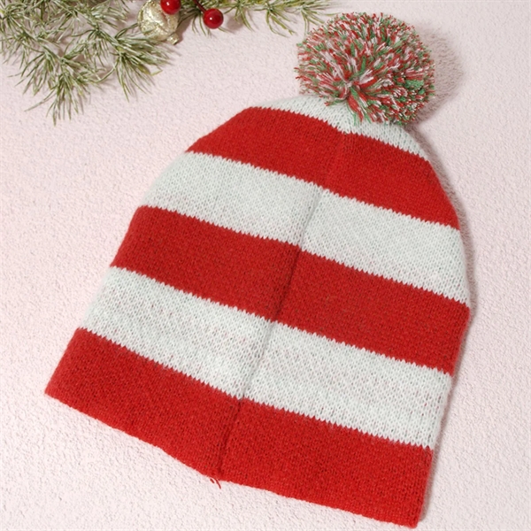Striped Knitted Beanie - Striped Knitted Beanie - Image 4 of 6
