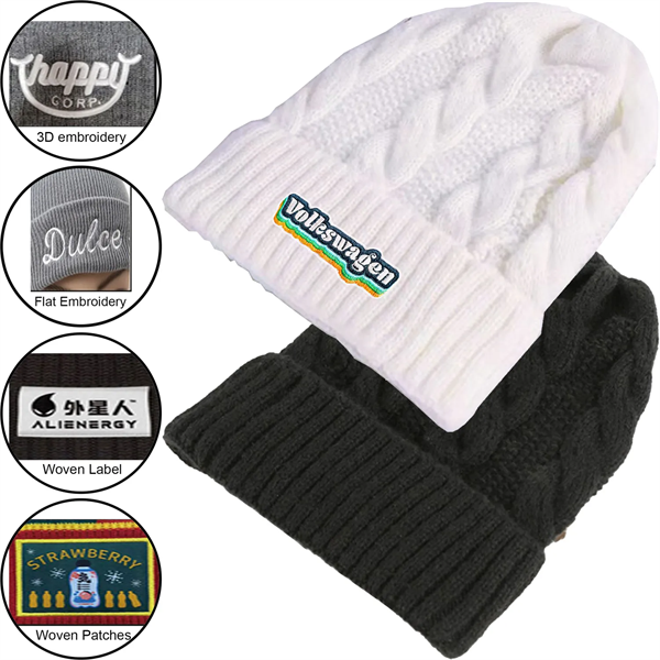 Premium Cable Knit Cuffed Beanie - Premium Cable Knit Cuffed Beanie - Image 0 of 2