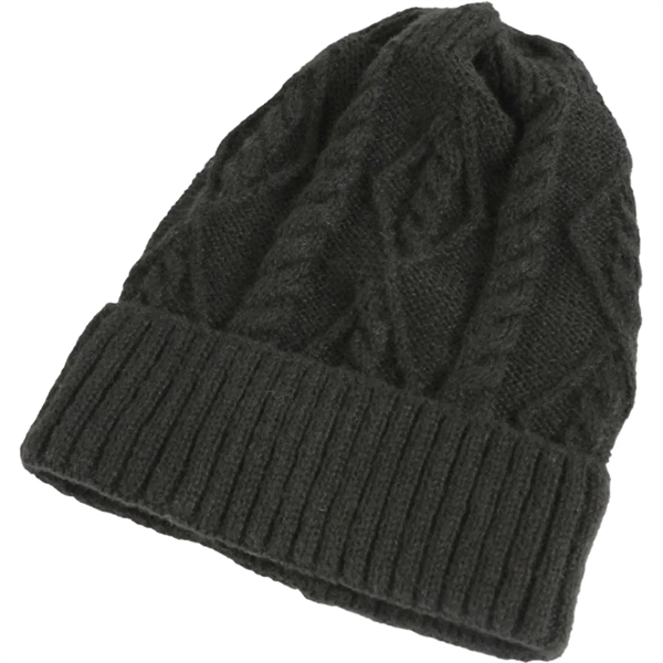 Premium Braided Knit Cuffed Beanie - Premium Braided Knit Cuffed Beanie - Image 2 of 3