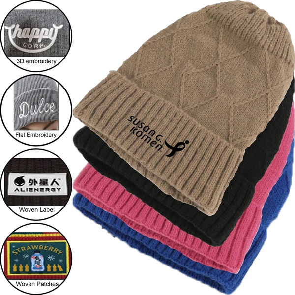 Premium Knitted Cuffed Woolen Beanie - Premium Knitted Cuffed Woolen Beanie - Image 0 of 9