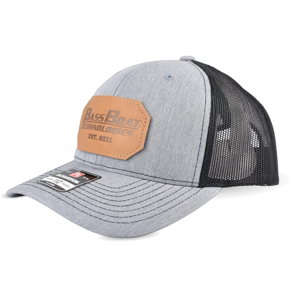 Richardson 112 Twill Mesh Snapback Trucker Hat with Patch - Richardson 112 Twill Mesh Snapback Trucker Hat with Patch - Image 3 of 10