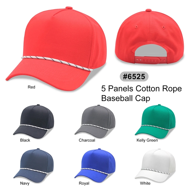 5 Panels Cotton Rope Cap - 5 Panels Cotton Rope Cap - Image 0 of 8