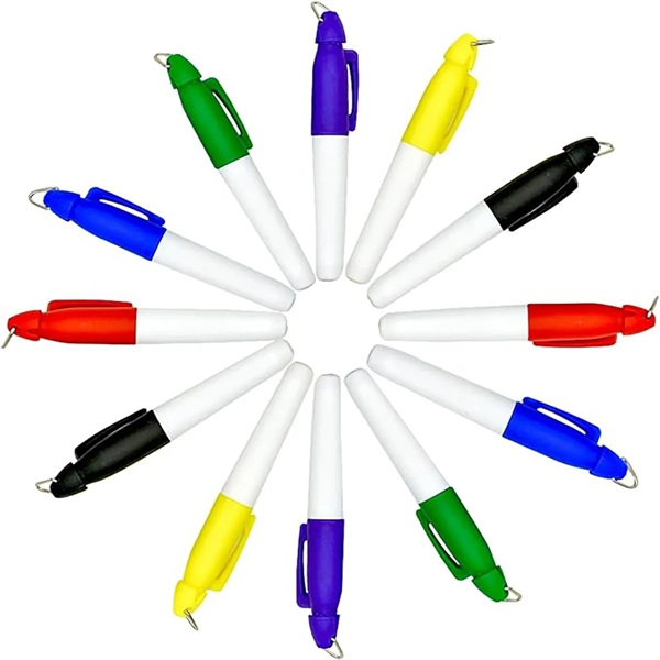 Mini Permanent Markers Golf Ball Pens With Key Chain Clips - Mini Permanent Markers Golf Ball Pens With Key Chain Clips - Image 3 of 5