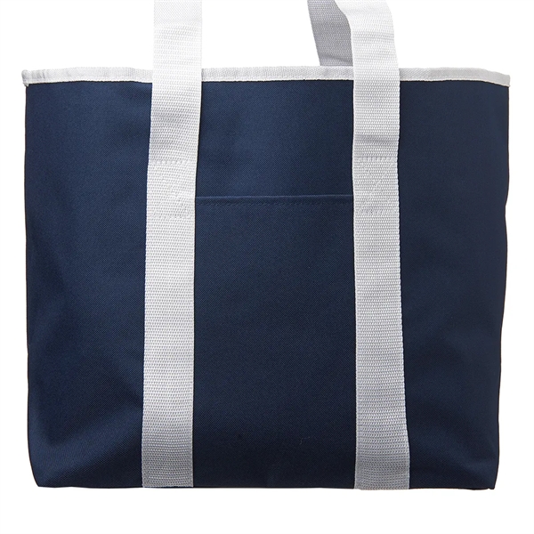 Large Polyester Shopping Tote Bag W/ Handles - Large Polyester Shopping Tote Bag W/ Handles - Image 1 of 4